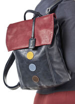 Rieker, rugzak, dames, met kleurrijke applicaties MARINEBLAUW-BORDEAUXROOD